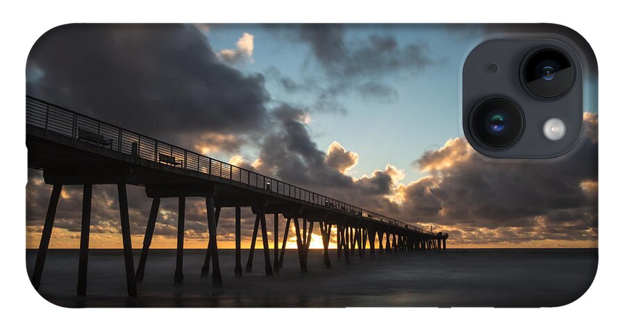 Beach iPhone 14 Case featuring the photograph Misty Sunset by Ed Clark