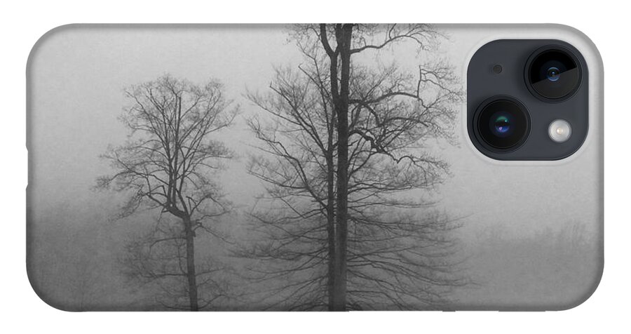 Black And White iPhone 14 Case featuring the photograph Misty Winter Day by GeeLeesa Productions