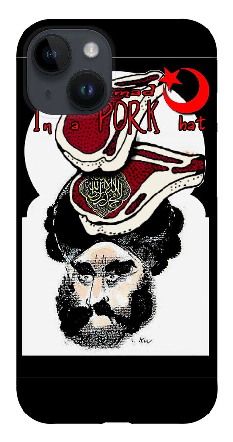 Mohammad iPhone 14 Case featuring the digital art Mohammad In A Pork Hat by Ryan Almighty