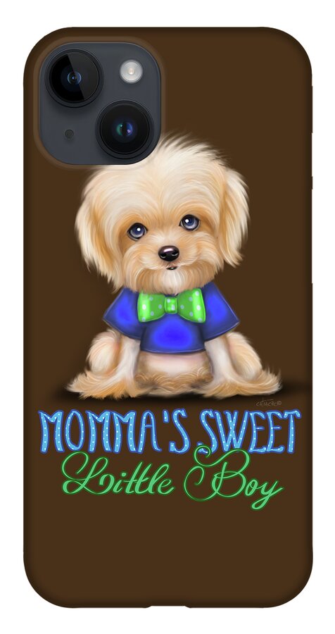 Momma iPhone 14 Case featuring the painting Mommas sweet little boy by Catia Lee