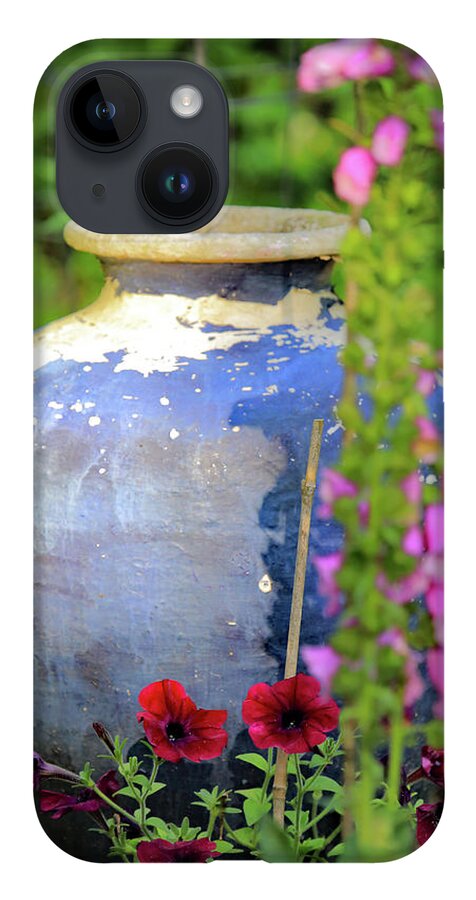 Mom's Blue Vase iPhone 14 Case featuring the photograph Mom's Blue Vase by PJQandFriends Photography