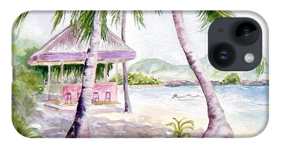 Beach iPhone 14 Case featuring the painting Mongoose Beach Bar by Diane Kirk
