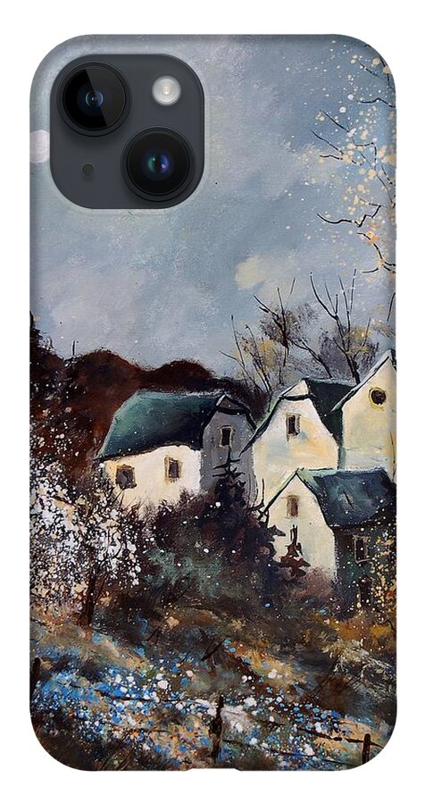 Village iPhone 14 Case featuring the painting Moonshine by Pol Ledent