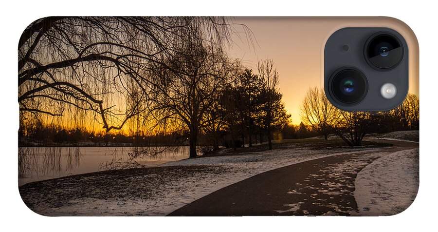 Buffalo iPhone 14 Case featuring the photograph Morning Glow Along Hoyt Lake by Chris Bordeleau