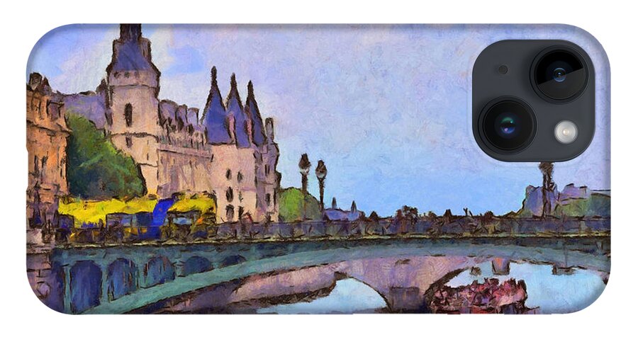 Paris iPhone 14 Case featuring the digital art Morning Light in the City of Light by Digital Photographic Arts