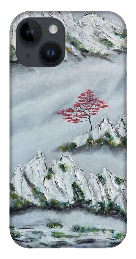 Morning Mist iPhone 14 Case featuring the painting Morning Mist 3 by Amelie Simmons