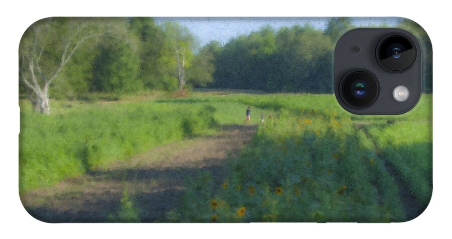 Langwater Farm iPhone 14 Case featuring the painting Morning Walk at Langwater Farm by Bill McEntee