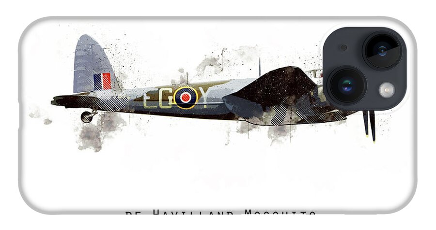 De Havilland Mosquito iPhone Case featuring the digital art Mosquito Sketch - KA114_EGY by Airpower Art