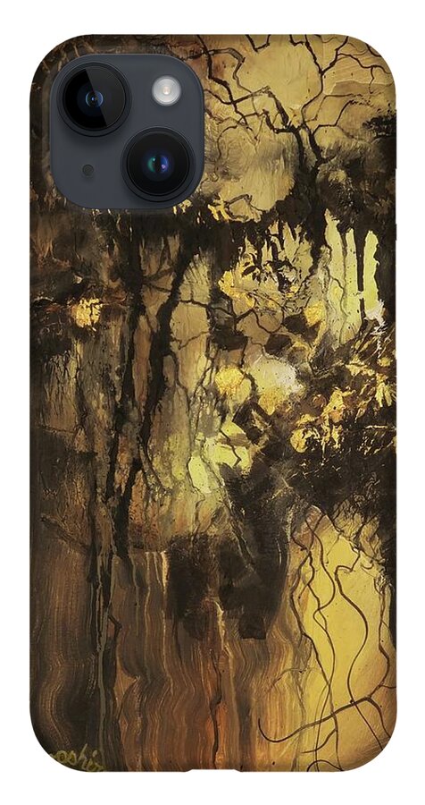Abstract iPhone 14 Case featuring the painting Mother Lode by Tom Shropshire