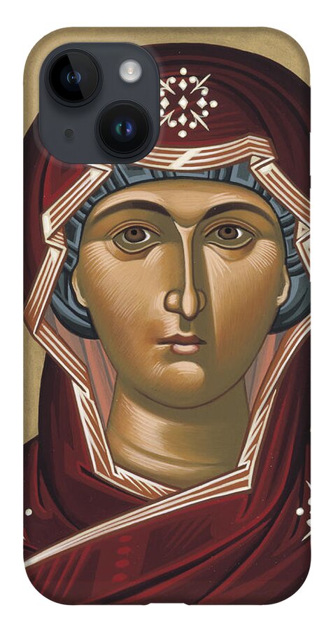Mother Of God Mystical Rose iPhone 14 Case featuring the painting Mother of God Mystical Rose 035 by William Hart McNichols