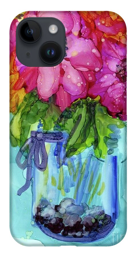 Flowers iPhone 14 Case featuring the mixed media Mother's Bouquet by Francine Dufour Jones