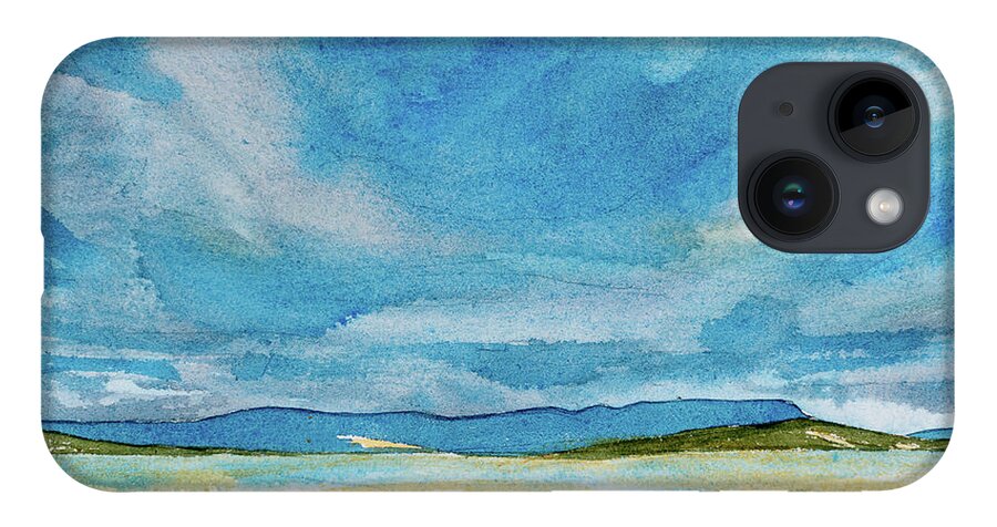 Afternoon iPhone 14 Case featuring the painting View of Mount Wellington from South Bruny Island by Dorothy Darden