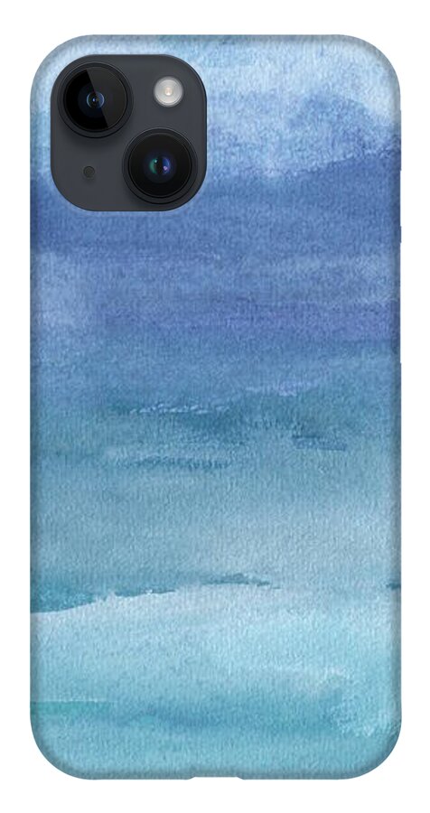 Abstract iPhone 14 Case featuring the painting Mountain Lake by Marcy Brennan