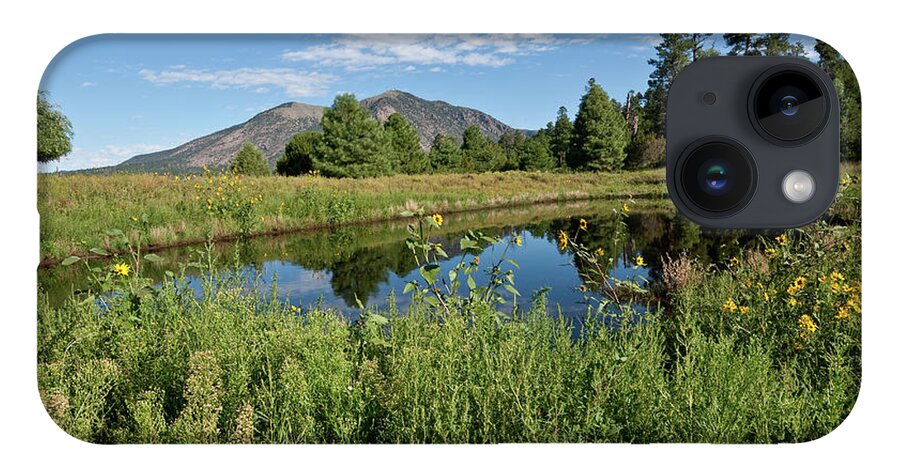 Arizona iPhone 14 Case featuring the photograph Mountains Reflected in a Pond by Jeff Goulden