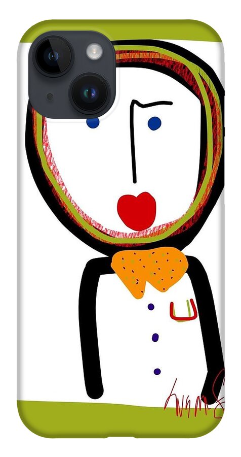 Abstract iPhone 14 Case featuring the digital art Mr. Tidy Boy by Susan Fielder