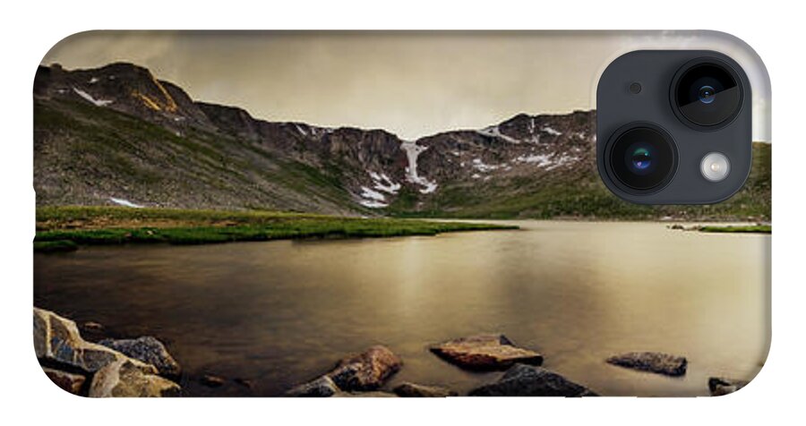 American West iPhone 14 Case featuring the photograph Mt. Evans Summit Lake by Chris Bordeleau