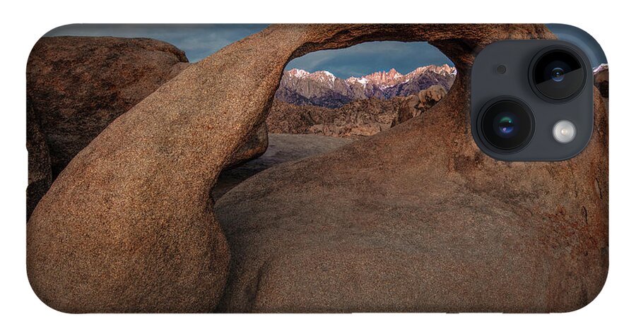 California iPhone 14 Case featuring the photograph Mt. Whitney through Mobius Arch by Tim Bryan