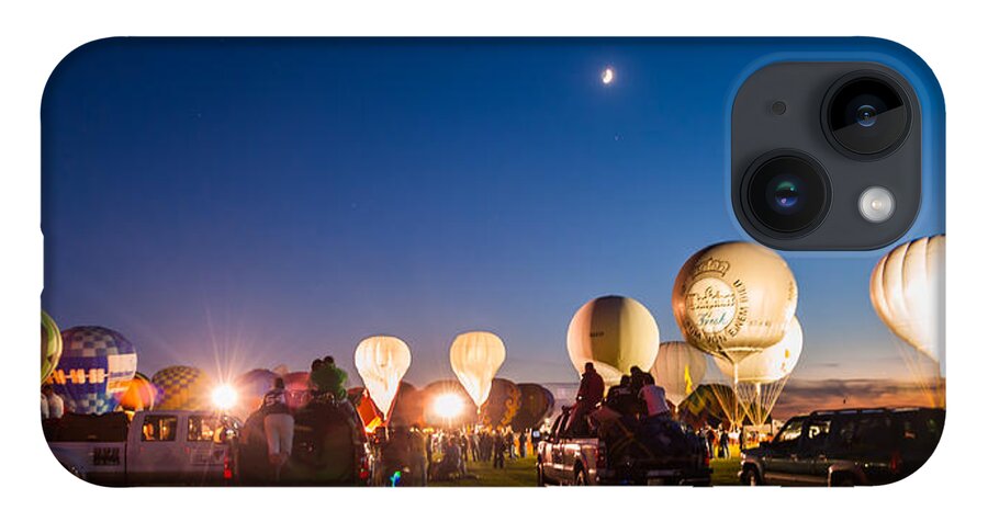 Multiple Hot Air Balloons iPhone Case featuring the photograph Multiple Hot air Balloons night glow by Charles McCleanon