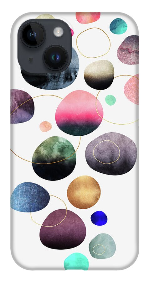 Graphic iPhone Case featuring the digital art My Favorite Pebbles by Elisabeth Fredriksson