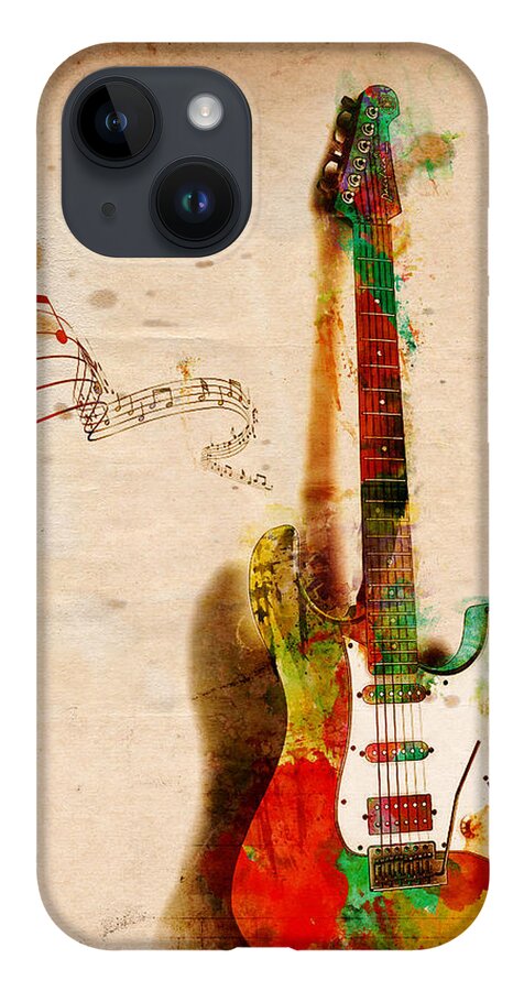 Guitar iPhone 14 Case featuring the digital art My Guitar Can SING by Nikki Smith