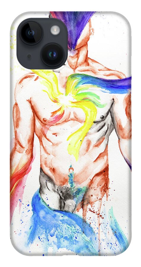 Portrait iPhone 14 Case featuring the painting My Love by Carlos Flores
