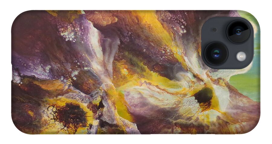 Abstract iPhone Case featuring the painting Mysterious by Soraya Silvestri