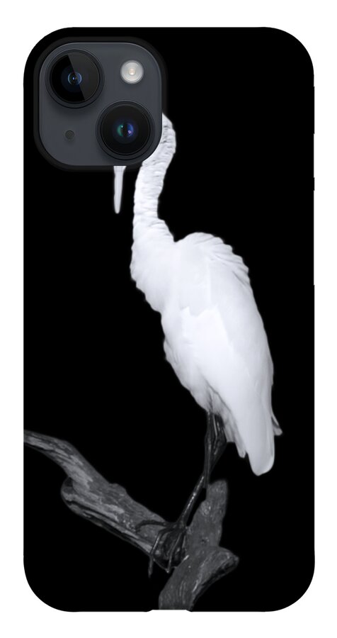 Great White Egret iPhone 14 Case featuring the photograph Mystery of the Great White by Mark Andrew Thomas