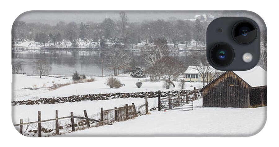Landscape iPhone 14 Case featuring the photograph Mystic River Winter Landscape by Kirkodd Photography Of New England
