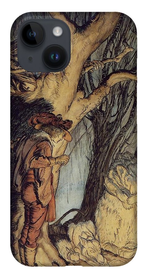 Arthur Rackham iPhone 14 Case featuring the painting Mystical by MotionAge Designs