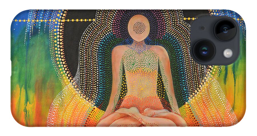 Namaste iPhone 14 Case featuring the painting Namaste' by Deborha Kerr