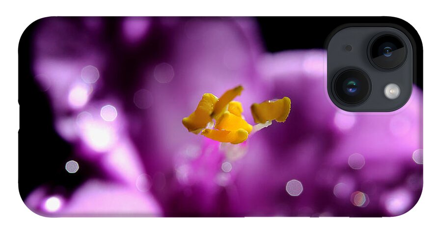Purple Heart Flower iPhone 14 Case featuring the photograph Nature's Satellite Dish by Michael Eingle