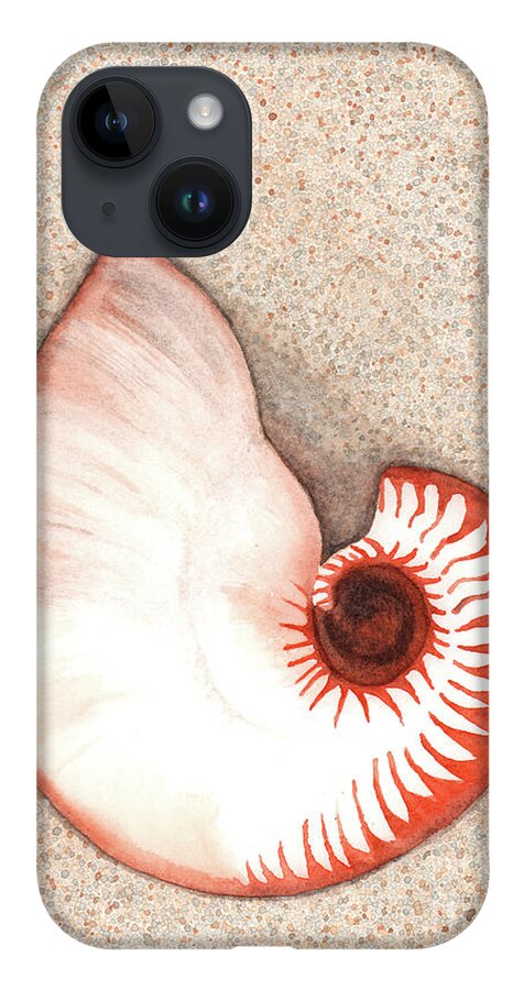 Nautilus iPhone Case featuring the painting Nautilus Shell by Hilda Wagner
