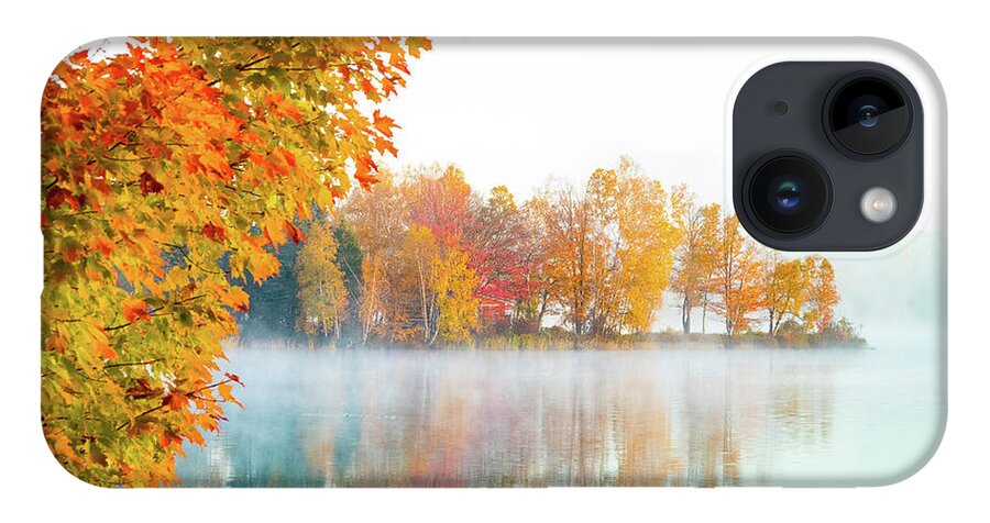 Haley Pond iPhone Case featuring the photograph New England fall colors of Maine by Jeff Folger