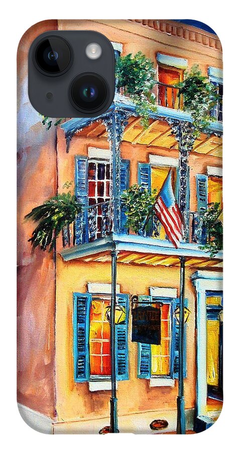 New Orleans iPhone 14 Case featuring the painting New Orleans' La Fitte's Guest House by Diane Millsap