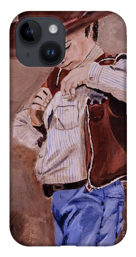 Cowboy iPhone Case featuring the painting New Sheriff in Town by Jackie MacNair
