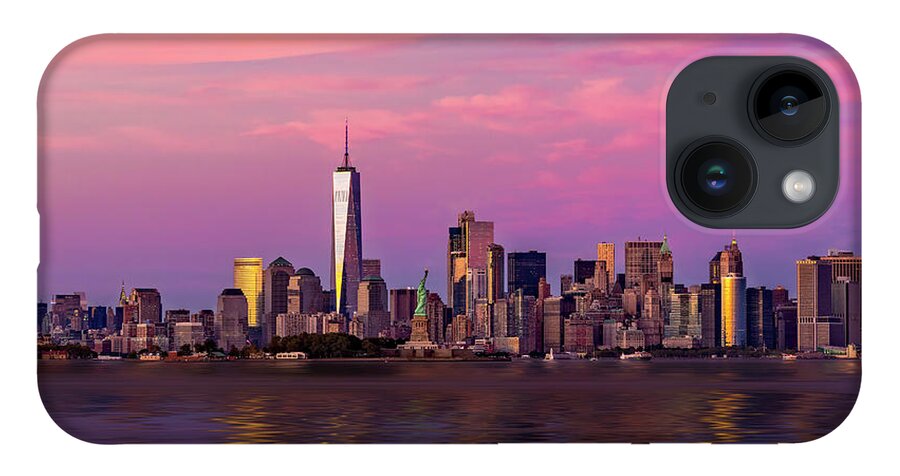 World Trade Center iPhone 14 Case featuring the photograph New York City NYC Landmarks by Susan Candelario
