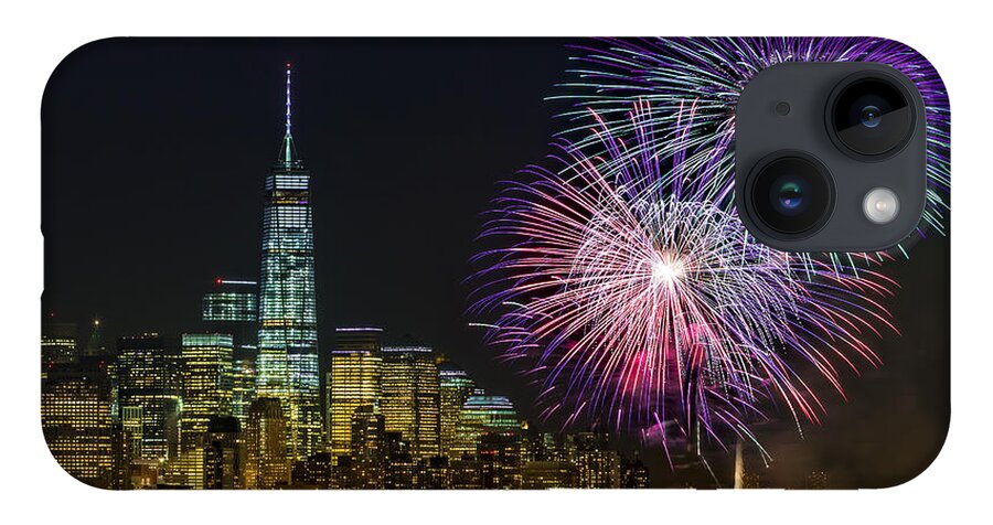 Fireworks iPhone 14 Case featuring the photograph New York City Summer Fireworks by Susan Candelario