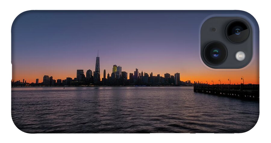 Jersey City New Jersey iPhone 14 Case featuring the photograph New York City Sunrise by Tom Singleton