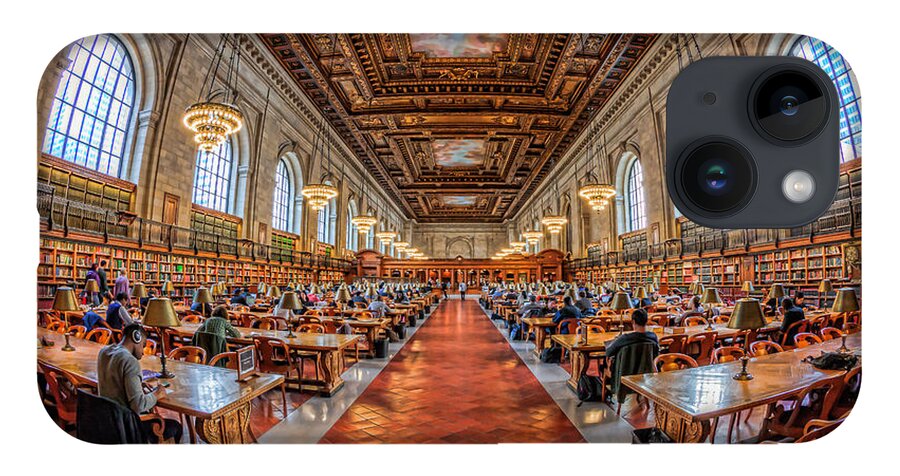 Clarence Holmes iPhone 14 Case featuring the photograph New York Public Library Main Reading Room I by Clarence Holmes