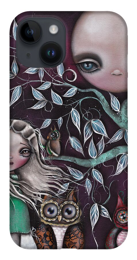 Moon iPhone 14 Case featuring the painting Night Creatures by Abril Andrade