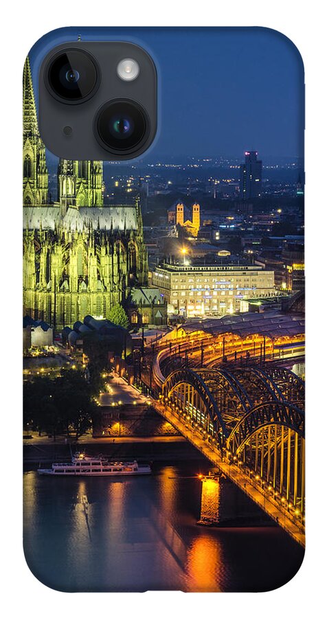 Cologne iPhone 14 Case featuring the photograph Night Falls Upon Cologne 1 by Pablo Lopez