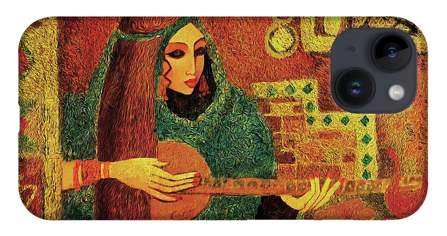 Music Woman iPhone 14 Case featuring the painting Night Music III by Eva Campbell