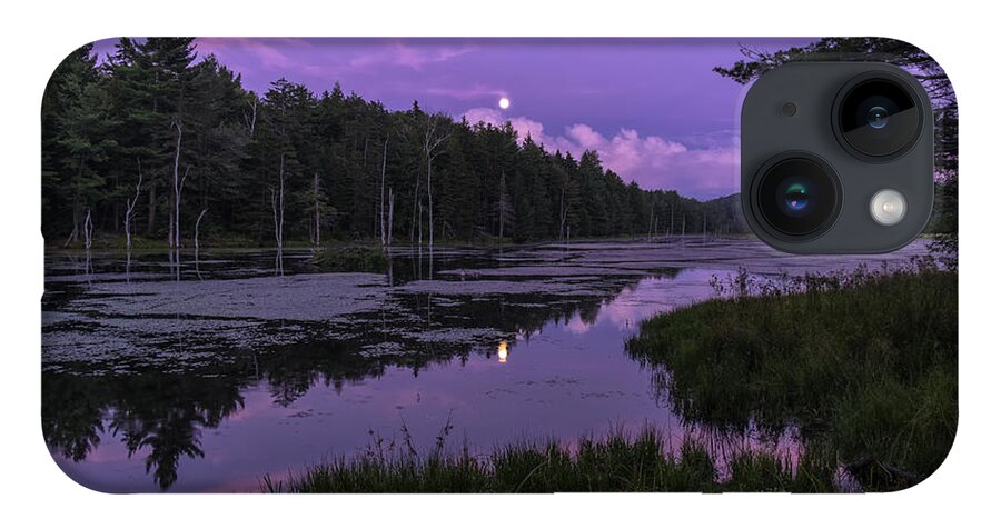 Marlboro iPhone 14 Case featuring the photograph North Pond Blue Moon by Tom Singleton