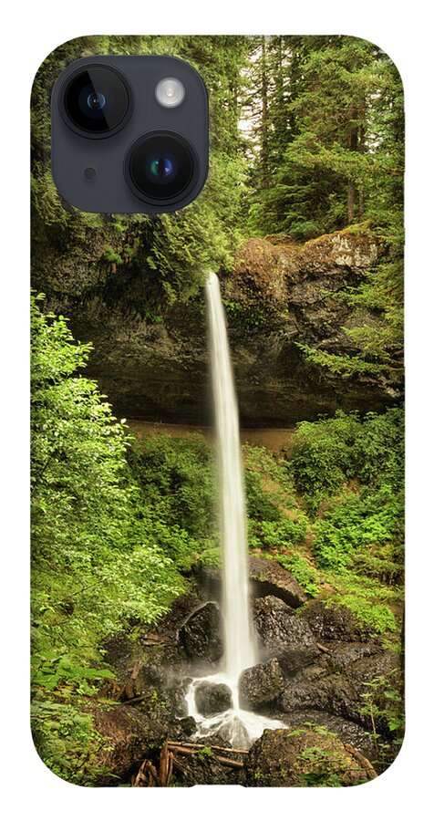 Silver Creek Falls iPhone 14 Case featuring the photograph North Silver Falls by Mary Jo Allen