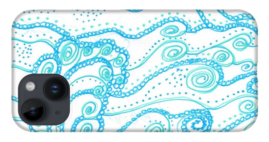 Caregiver iPhone Case featuring the drawing Ocean Waves by Carole Brecht