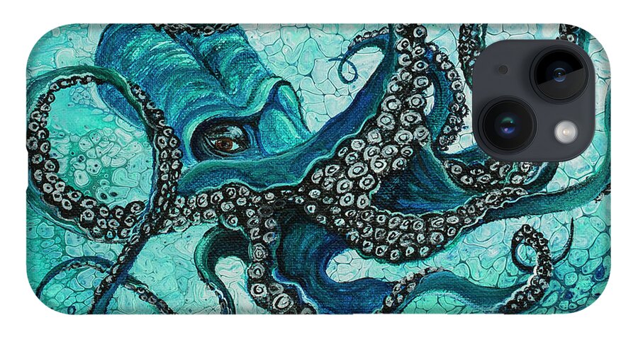 Octopus iPhone 14 Case featuring the painting Octopus by Darice Machel McGuire