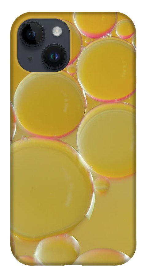 Water iPhone 14 Case featuring the photograph Oil bubbles on water abstract by Andy Myatt