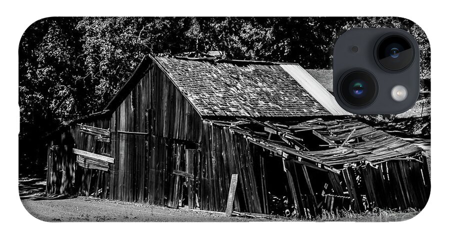Barn iPhone 14 Case featuring the photograph Old Barn River Road Sonoma County Black and White by Blake Webster