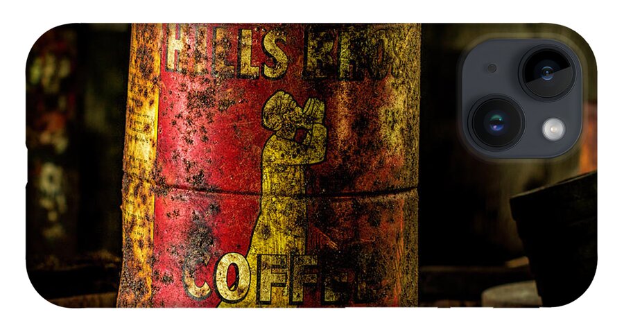 Old Coffee Can iPhone 14 Case featuring the photograph Old Hills Brothers Coffee Can by Fred Denner