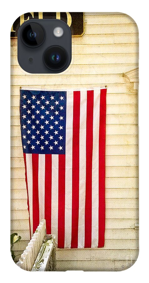 Our Town iPhone 14 Case featuring the photograph Old Rugged Field Flag by Craig J Satterlee